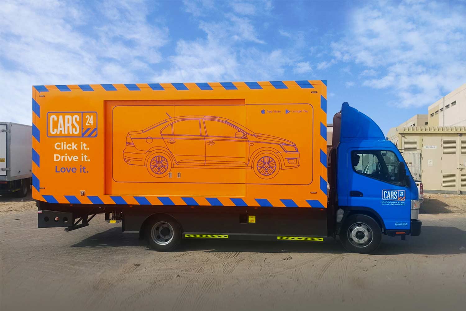 Vehicle branding done by iCatch, for a mini truck in Dubai.