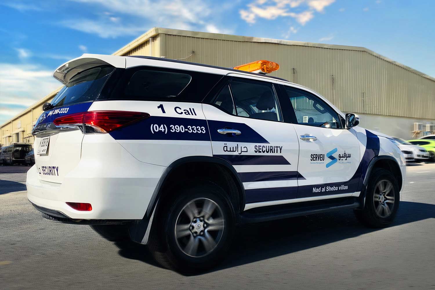 Car with partial vehicle branding in Dubai, done by iCatch