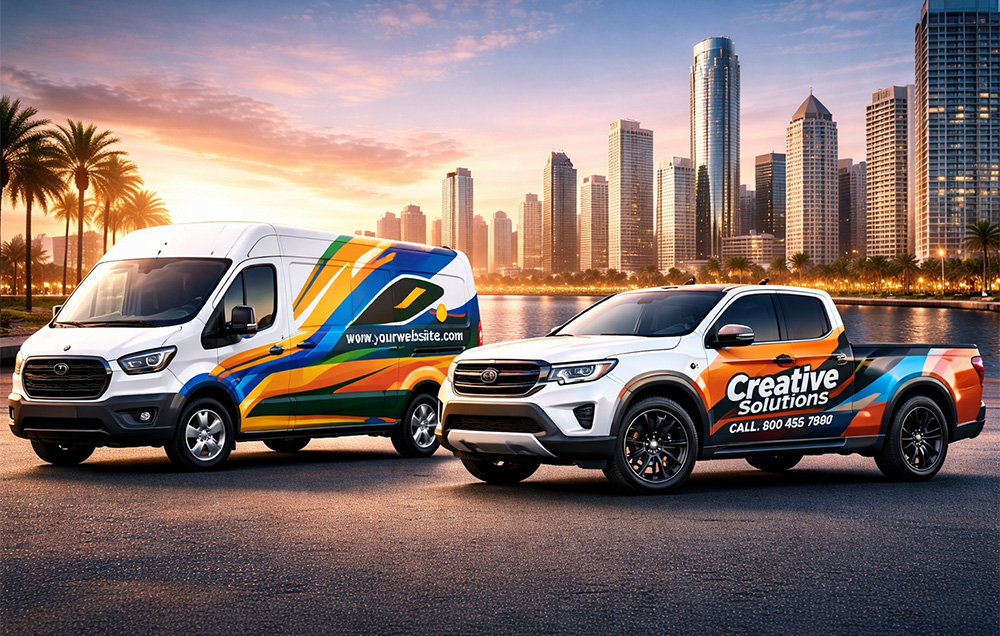 Vehicle branding design by iCatch Graphics LLC in Dubai