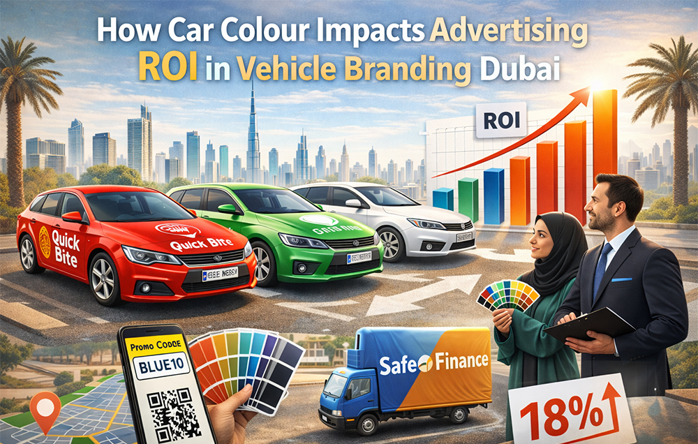 Car colour impact on vehicle branding advertising ROI in Dubai