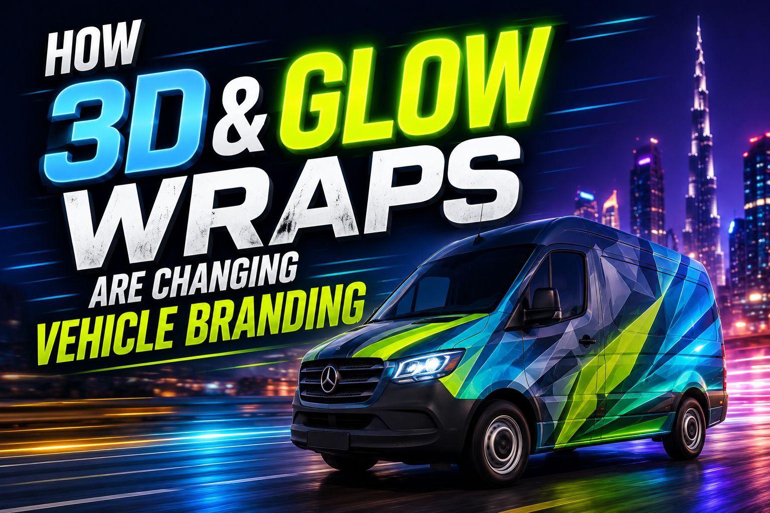3D and glow car wraps transforming vehicle branding in Dubai